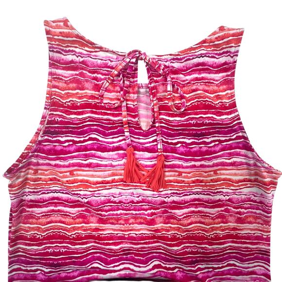 Tommy Bahama Size M High Neck Flounce Dress Swim Cover-up UPF 50 Pool Spa - Picture 4 of 8